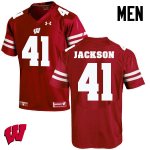 Men's Wisconsin Badgers NCAA #41 Paul Jackson Red Authentic Under Armour Stitched College Football Jersey TM31A48HH